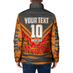 Personalised Greater Western Sydney Giants ANZAC Padded Jacket Military Remembrance Australian Football Mascot Camouflage