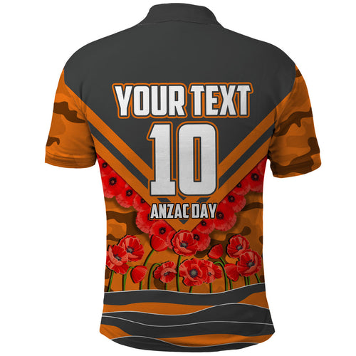Personalised Greater Western Sydney Giants ANZAC Polo Shirt Military Remembrance Australian Football Mascot Camouflage