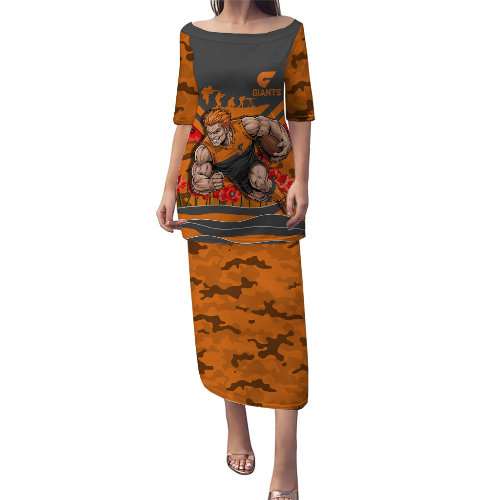Personalised Greater Western Sydney Giants ANZAC Puletasi Military Remembrance Australian Football Mascot Camouflage