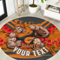 Personalised Greater Western Sydney Giants ANZAC Round Carpet Military Remembrance Australian Football Mascot Camouflage