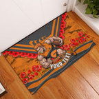 Personalised Greater Western Sydney Giants ANZAC Rubber Doormat Military Remembrance Australian Football Mascot Camouflage
