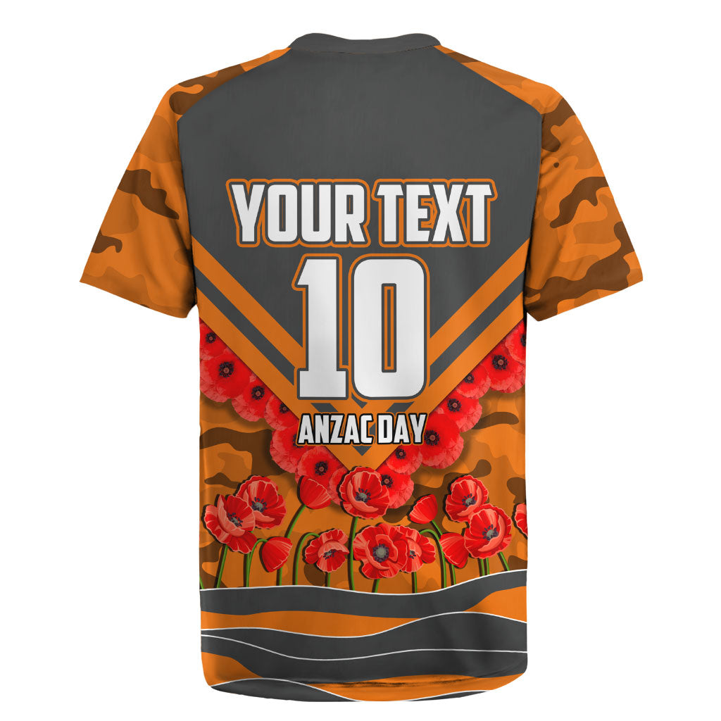 Personalised Greater Western Sydney Giants ANZAC Rugby Jersey Military Remembrance Australian Football Mascot Camouflage