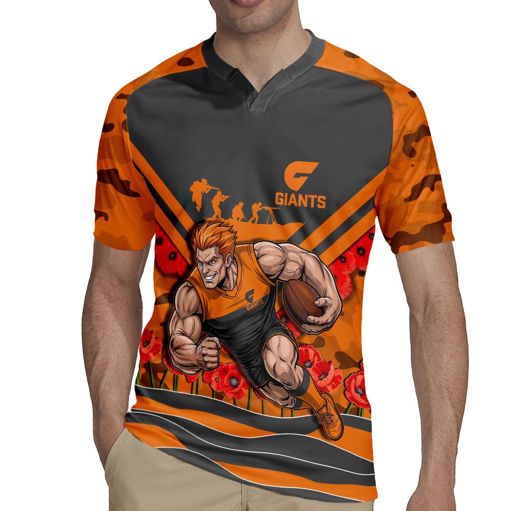 Personalised Greater Western Sydney Giants ANZAC Rugby Jersey Military Remembrance Australian Football Mascot Camouflage