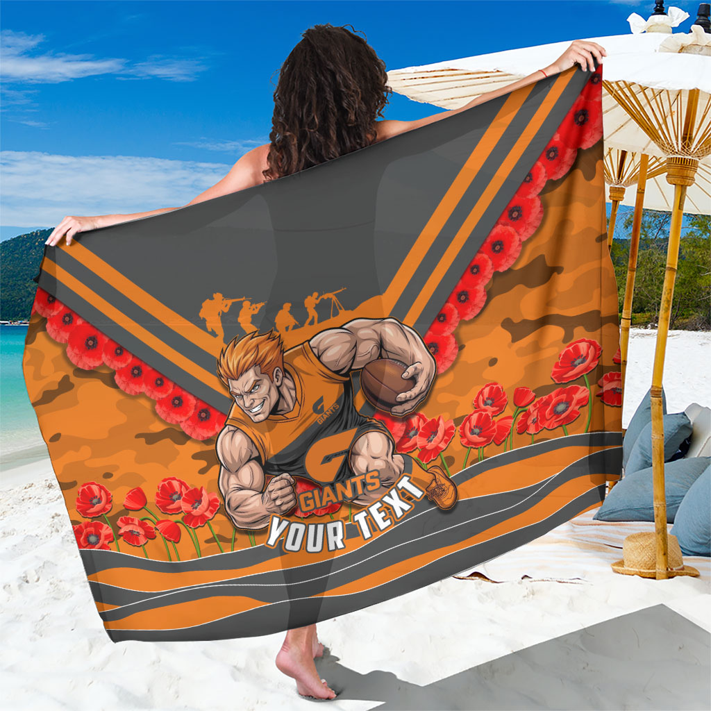 Personalised Greater Western Sydney Giants ANZAC Sarong Military Remembrance Australian Football Mascot Camouflage