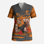Personalised Greater Western Sydney Giants ANZAC Scrub Top Military Remembrance Australian Football Mascot Camouflage
