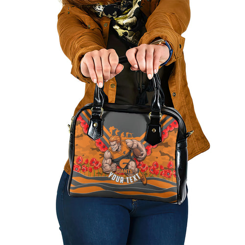 Personalised Greater Western Sydney Giants ANZAC Shoulder Handbag Military Remembrance Australian Football Mascot Camouflage