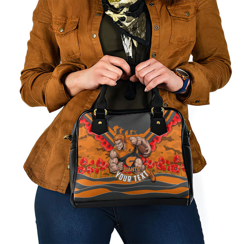 Personalised Greater Western Sydney Giants ANZAC Shoulder Handbag Military Remembrance Australian Football Mascot Camouflage