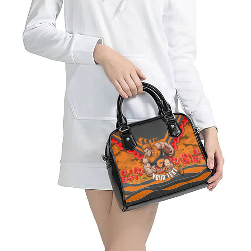 Personalised Greater Western Sydney Giants ANZAC Shoulder Handbag Military Remembrance Australian Football Mascot Camouflage