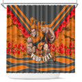 Personalised Greater Western Sydney Giants ANZAC Shower Curtain Military Remembrance Australian Football Mascot Camouflage
