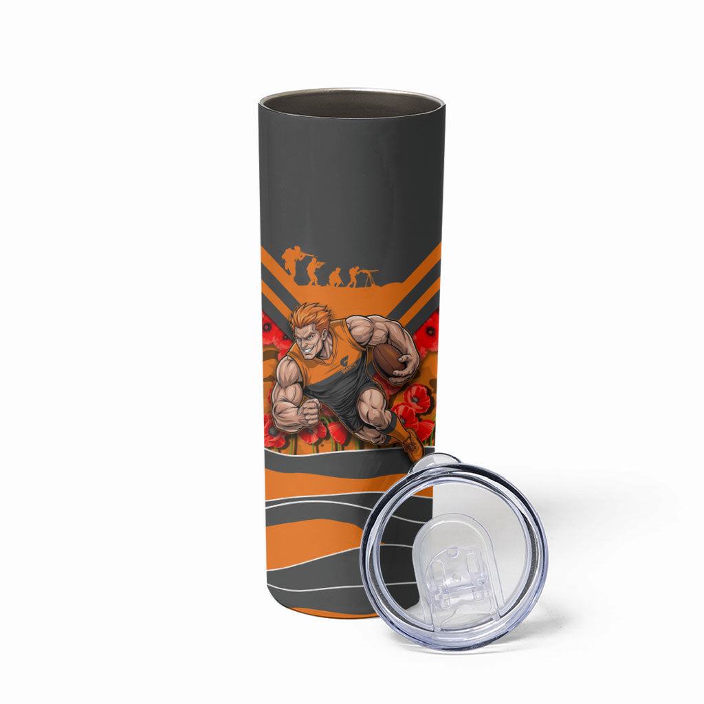 Personalised Greater Western Sydney Giants ANZAC Skinny Tumbler Military Remembrance Australian Football Mascot Camouflage