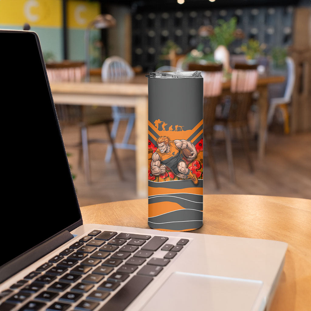 Personalised Greater Western Sydney Giants ANZAC Skinny Tumbler Military Remembrance Australian Football Mascot Camouflage