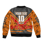 Personalised Greater Western Sydney Giants ANZAC Sleeve Zip Bomber Jacket Military Remembrance Australian Football Mascot Camouflage