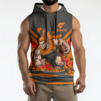 Personalised Greater Western Sydney Giants ANZAC Sleeveless Hoodie Military Remembrance Australian Football Mascot Camouflage