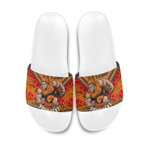 Personalised Greater Western Sydney Giants ANZAC Slide Sandals Military Remembrance Australian Football Mascot Camouflage