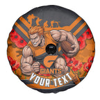 Personalised Greater Western Sydney Giants ANZAC Spare Tire Cover Military Remembrance Australian Football Mascot Camouflage