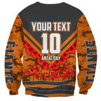 Personalised Greater Western Sydney Giants ANZAC Sweatshirt Military Remembrance Australian Football Mascot Camouflage