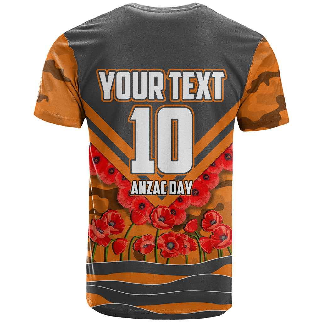 Personalised Greater Western Sydney Giants ANZAC T Shirt Military Remembrance Australian Football Mascot Camouflage