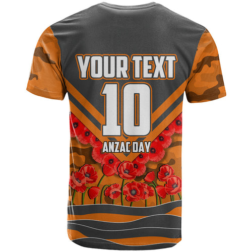 Personalised Greater Western Sydney Giants ANZAC T Shirt Military Remembrance Australian Football Mascot Camouflage