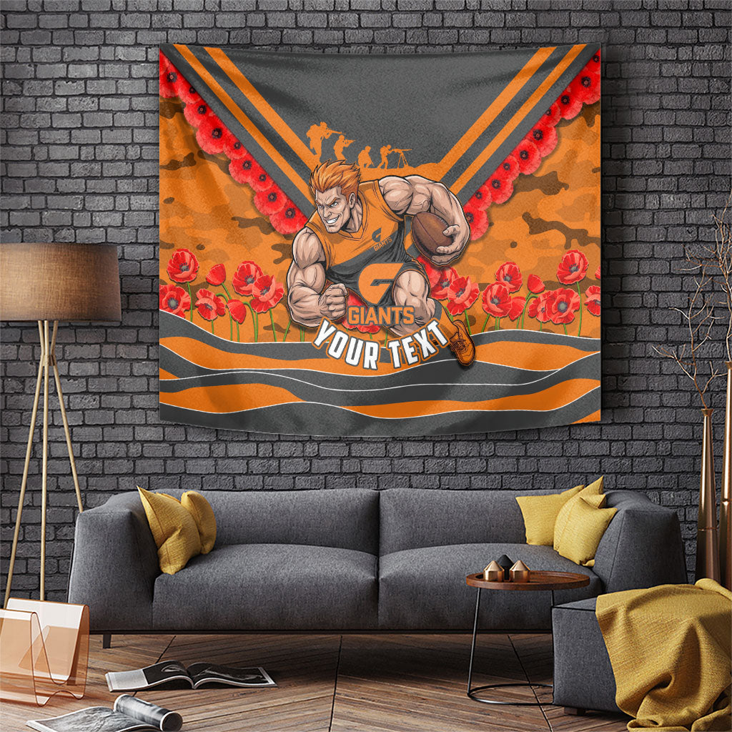 Personalised Greater Western Sydney Giants ANZAC Tapestry Military Remembrance Australian Football Mascot Camouflage