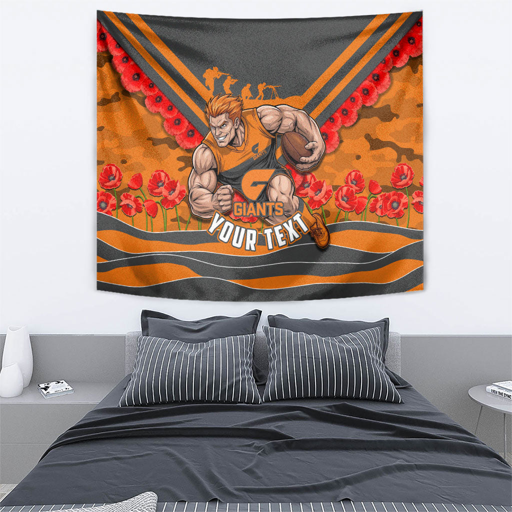 Personalised Greater Western Sydney Giants ANZAC Tapestry Military Remembrance Australian Football Mascot Camouflage