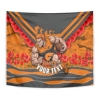 Personalised Greater Western Sydney Giants ANZAC Tapestry Military Remembrance Australian Football Mascot Camouflage
