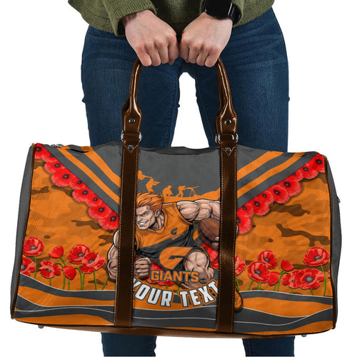Personalised Greater Western Sydney Giants ANZAC Travel Bag Military Remembrance Australian Football Mascot Camouflage