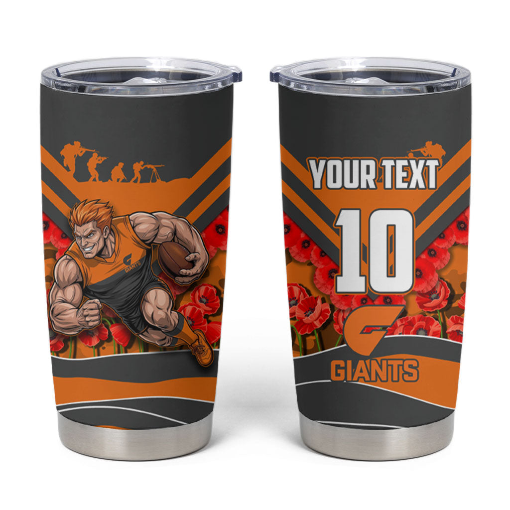 Personalised Greater Western Sydney Giants ANZAC Tumbler Cup Military Remembrance Australian Football Mascot Camouflage