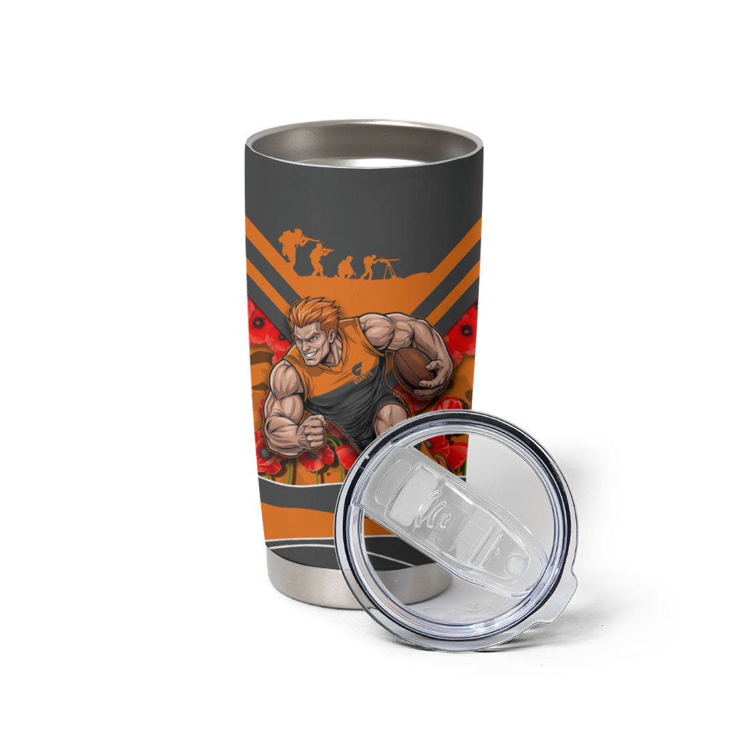 Personalised Greater Western Sydney Giants ANZAC Tumbler Cup Military Remembrance Australian Football Mascot Camouflage