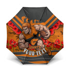 Personalised Greater Western Sydney Giants ANZAC Umbrella Military Remembrance Australian Football Mascot Camouflage