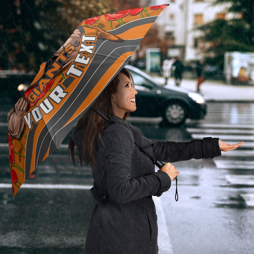 Personalised Greater Western Sydney Giants ANZAC Umbrella Military Remembrance Australian Football Mascot Camouflage