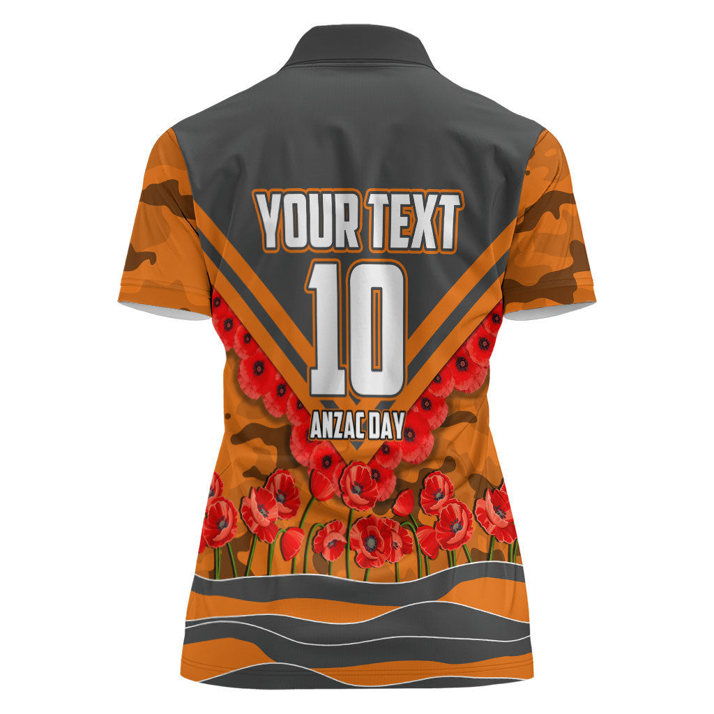 Personalised Greater Western Sydney Giants ANZAC Women Polo Shirt Military Remembrance Australian Football Mascot Camouflage
