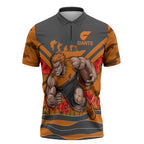 Personalised Greater Western Sydney Giants ANZAC Zipper Polo Shirt Military Remembrance Australian Football Mascot Camouflage