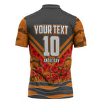 Personalised Greater Western Sydney Giants ANZAC Zipper Polo Shirt Military Remembrance Australian Football Mascot Camouflage