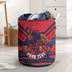 Personalised Melbourne Demons ANZAC Laundry Basket Military Remembrance Australian Football Mascot Camouflage