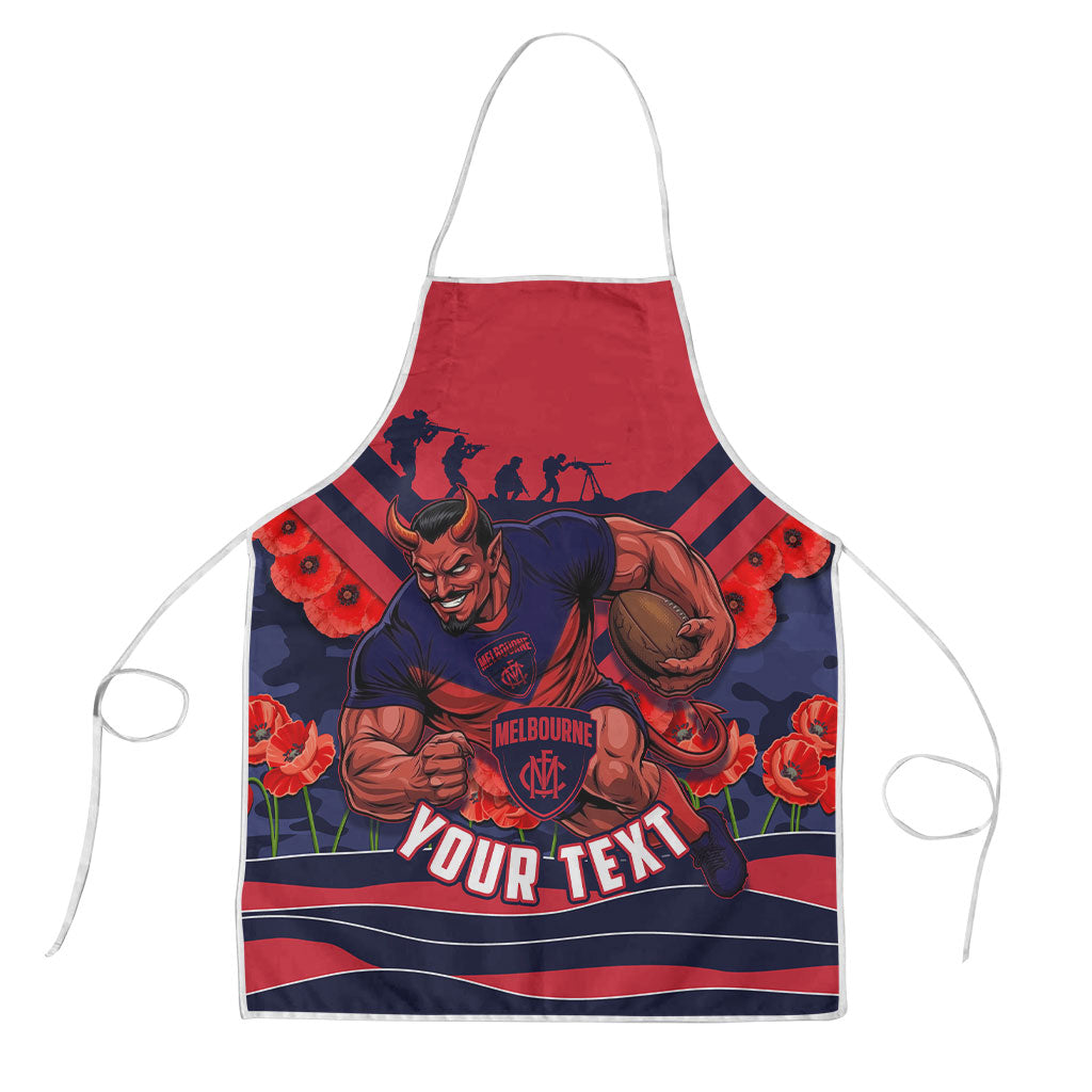 Personalised Melbourne Demons ANZAC Apron Military Remembrance Australian Football Mascot Camouflage