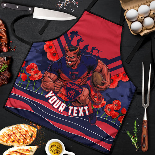 Personalised Melbourne Demons ANZAC Apron Military Remembrance Australian Football Mascot Camouflage