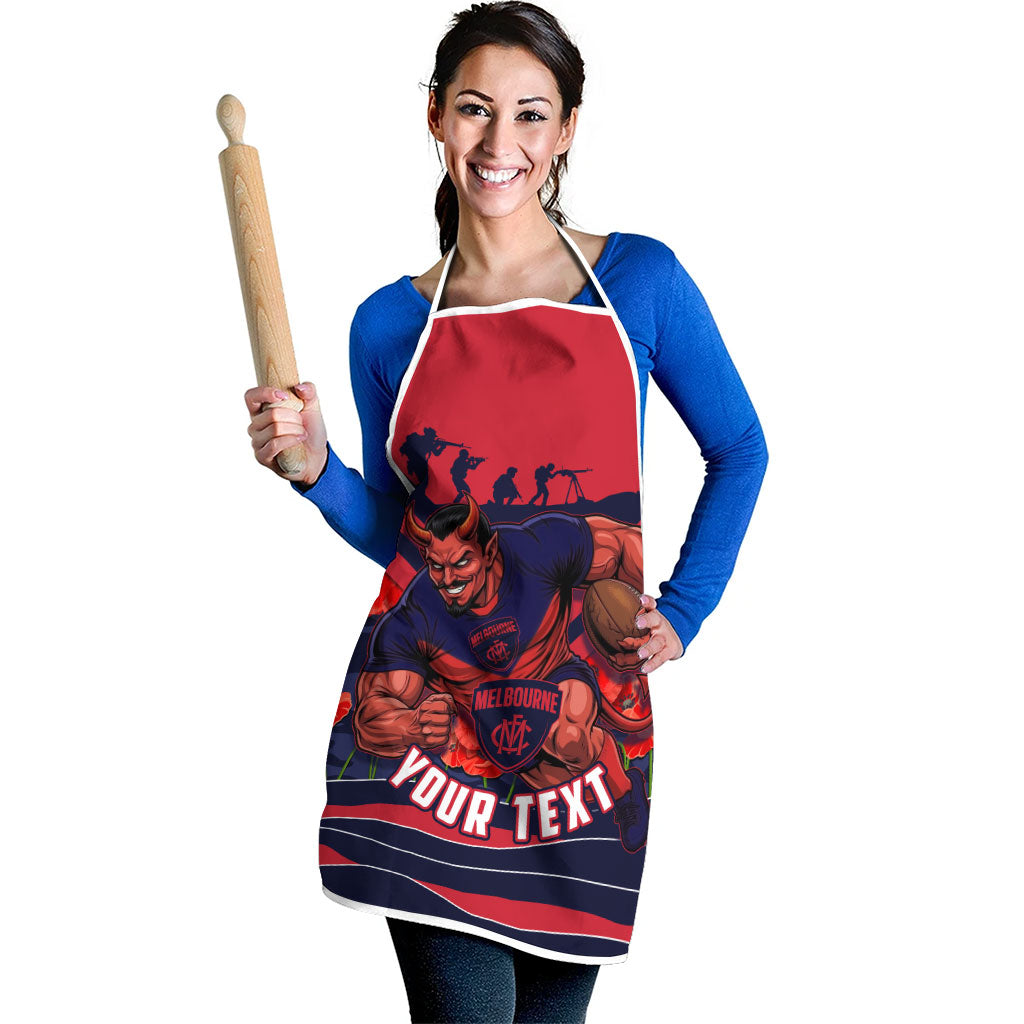 Personalised Melbourne Demons ANZAC Apron Military Remembrance Australian Football Mascot Camouflage