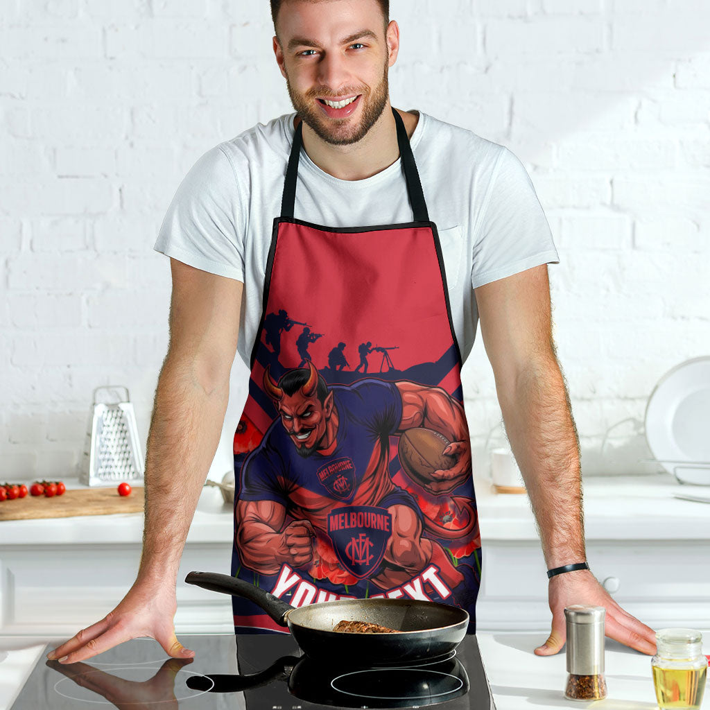 Personalised Melbourne Demons ANZAC Apron Military Remembrance Australian Football Mascot Camouflage