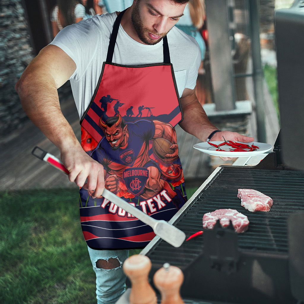 Personalised Melbourne Demons ANZAC Apron Military Remembrance Australian Football Mascot Camouflage