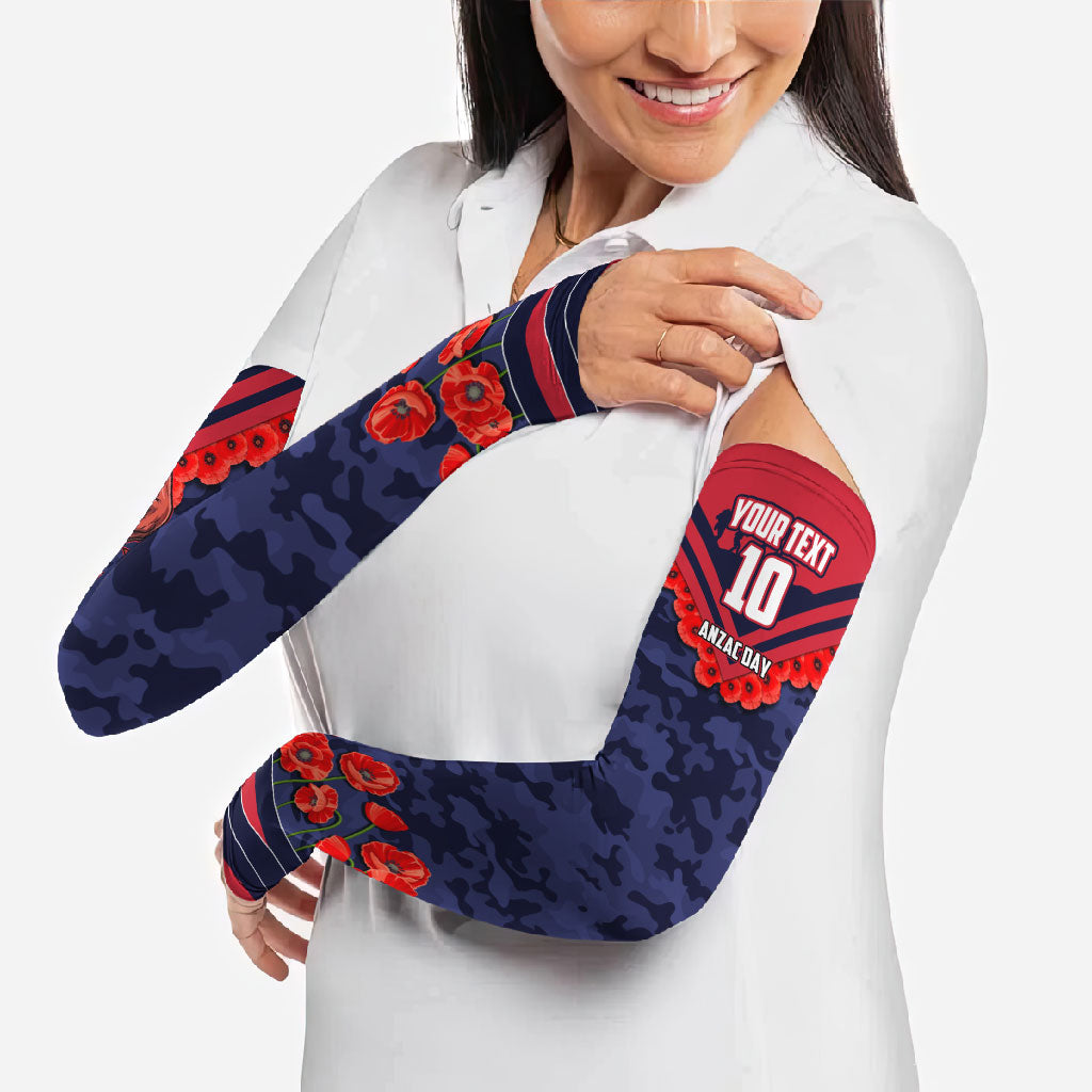 Personalised Melbourne Demons ANZAC Arm Sleeves Military Remembrance Australian Football Mascot Camouflage