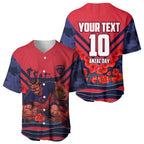 Personalised Melbourne Demons ANZAC Baseball Jersey Military Remembrance Australian Football Mascot Camouflage