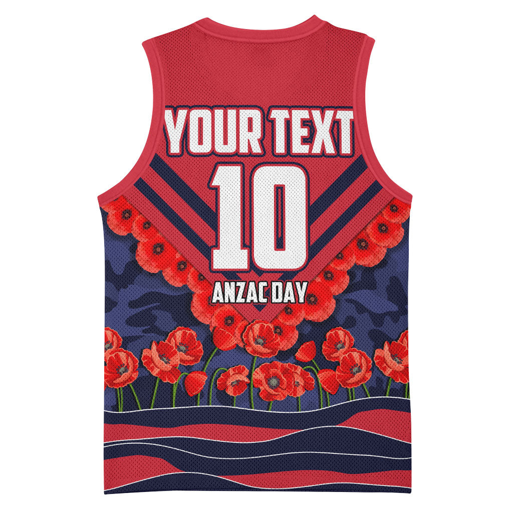 Personalised Melbourne Demons ANZAC Basketball Jersey Military Remembrance Australian Football Mascot Camouflage