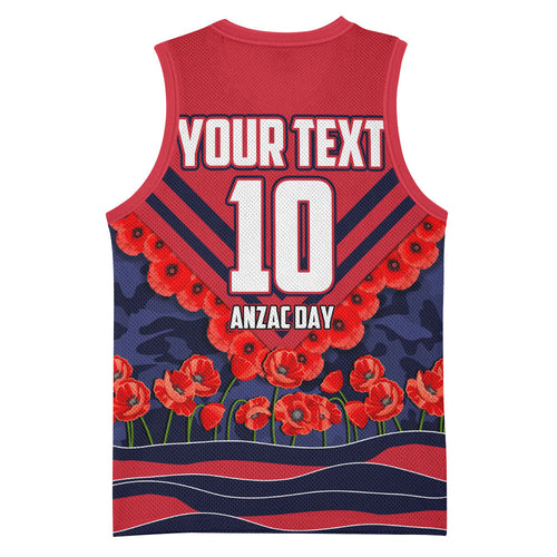 Personalised Melbourne Demons ANZAC Basketball Jersey Military Remembrance Australian Football Mascot Camouflage