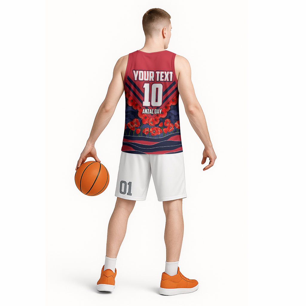 Personalised Melbourne Demons ANZAC Basketball Jersey Military Remembrance Australian Football Mascot Camouflage