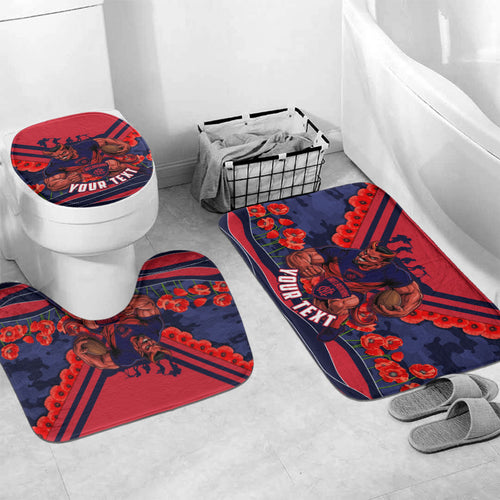 Personalised Melbourne Demons ANZAC Bathroom Set Military Remembrance Australian Football Mascot Camouflage