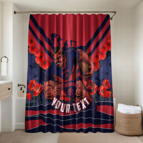 Personalised Melbourne Demons ANZAC Bathroom Set Military Remembrance Australian Football Mascot Camouflage