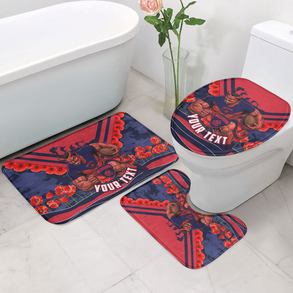 Personalised Melbourne Demons ANZAC Bathroom Set Military Remembrance Australian Football Mascot Camouflage