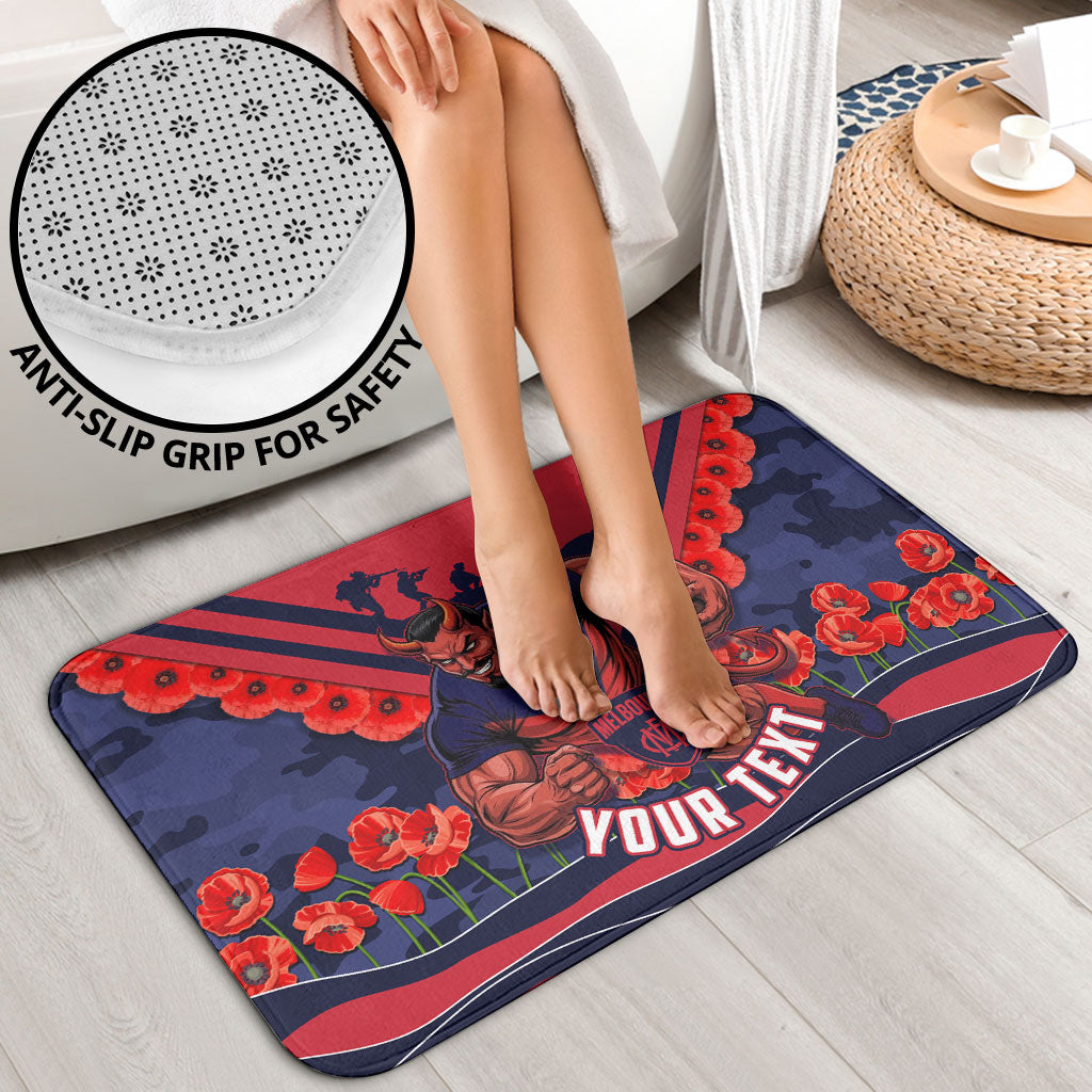Personalised Melbourne Demons ANZAC Bathroom Set Military Remembrance Australian Football Mascot Camouflage