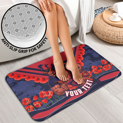 Personalised Melbourne Demons ANZAC Bathroom Set Military Remembrance Australian Football Mascot Camouflage
