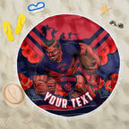 Personalised Melbourne Demons ANZAC Beach Blanket Military Remembrance Australian Football Mascot Camouflage